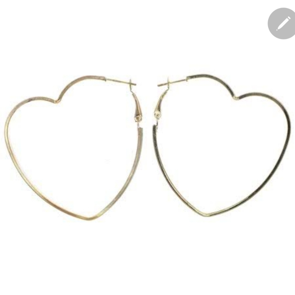 Mi Amore Heart Hoop-Earrings, New